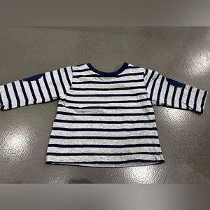 Little Me long sleev gray and navy long sleeve tshirt with elbow pads